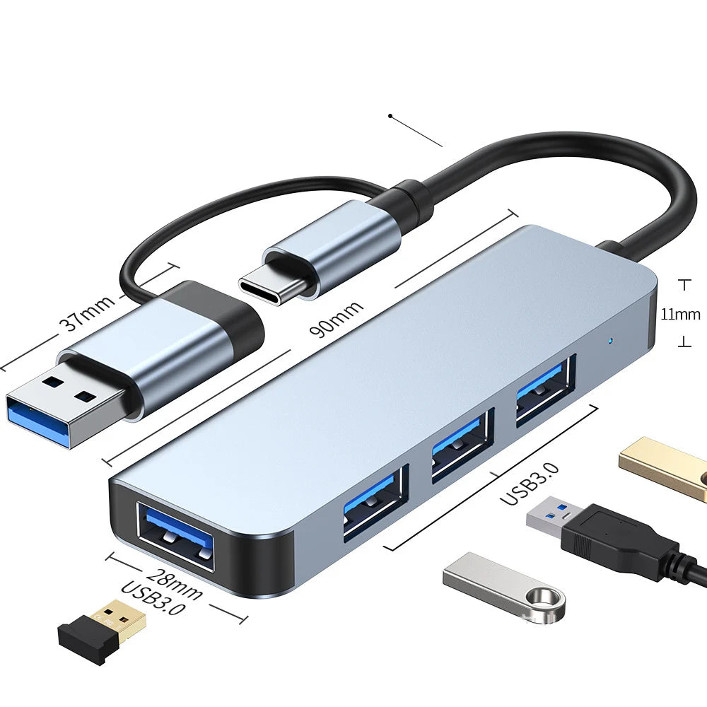 7-in-1 Type C Usb Hub 7-in-1 Type C 4k 30hz Usb Splitter Supports All Type C Channels Computer to Usb Compatible HDTV